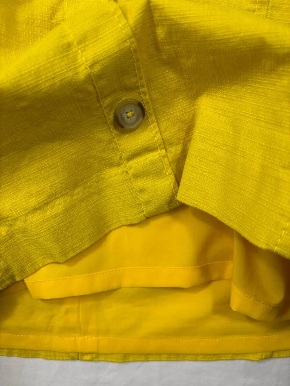 LOFT Sunflower Yellow Faux Button-Front Mini Skirt | Size 12P